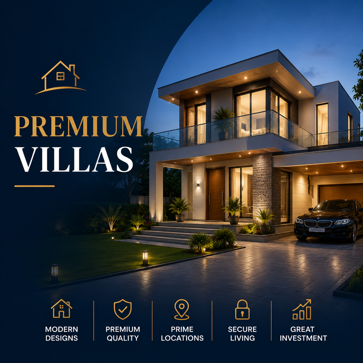 Modern premium villa investment property promoted by expert real estate services in Palakkad, Kerala.